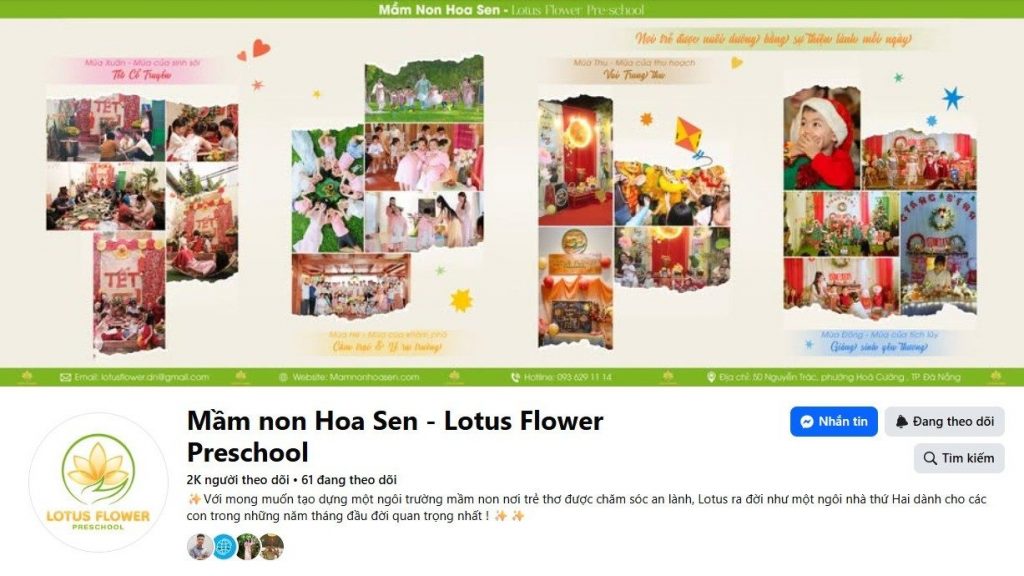 Fanpage Facebook Mầm non Hoa Sen - Lotus Flower Preschool
